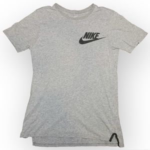 Nike Men’s Light Gray Black Logo The Nike Tee Short Sleeve Shirt S